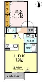 岡山市南区植松のアパートの間取り