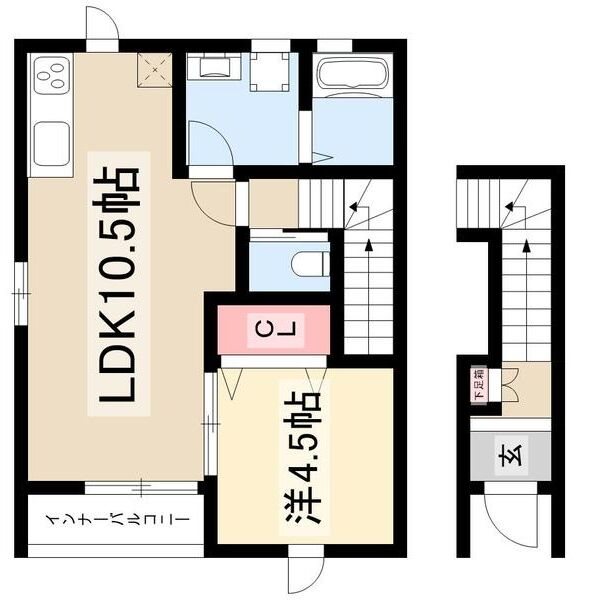 リーブルファイン日比津町2号棟の間取り