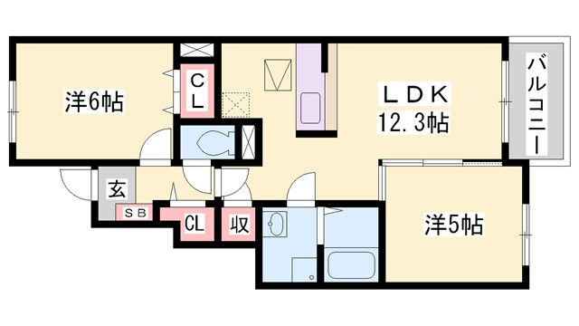 フェリア香呂Ｃの間取り