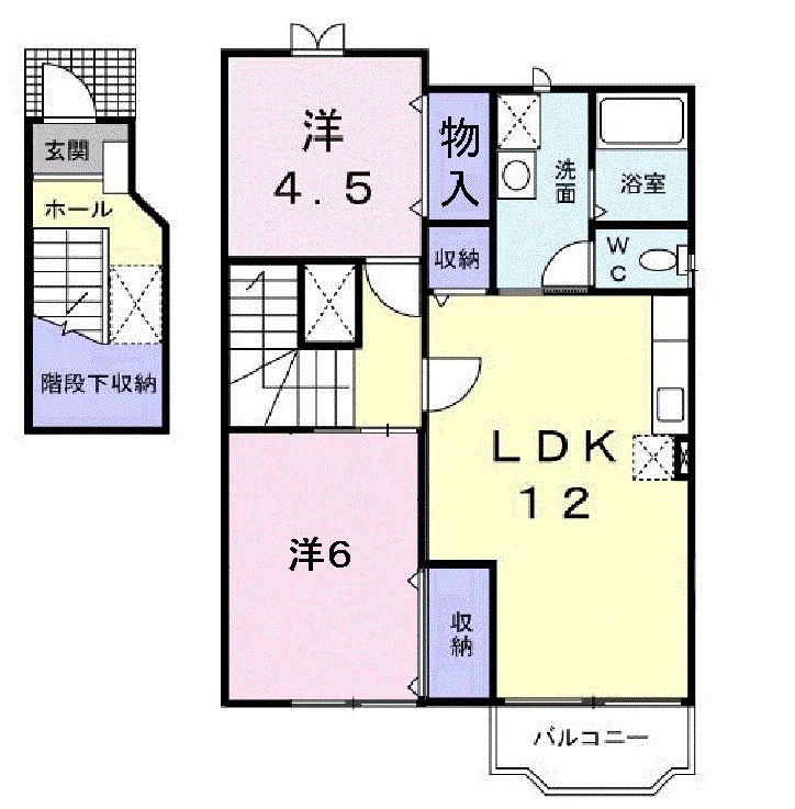 長浜市南高田町のアパートの間取り