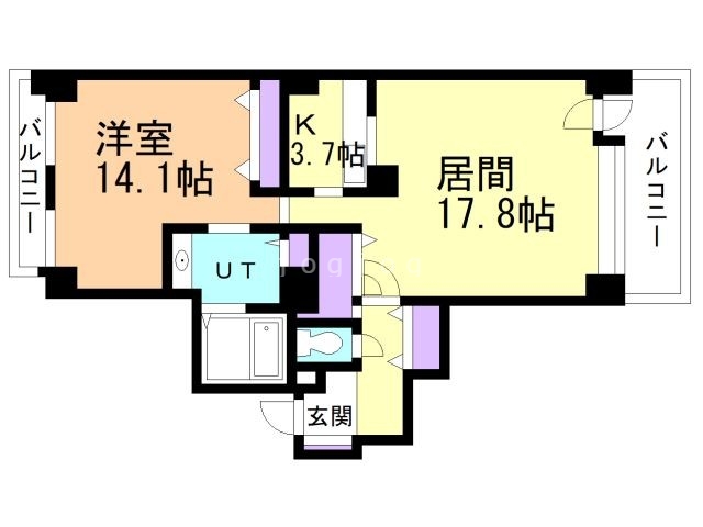 【旭川市宮下通のマンションの間取り】