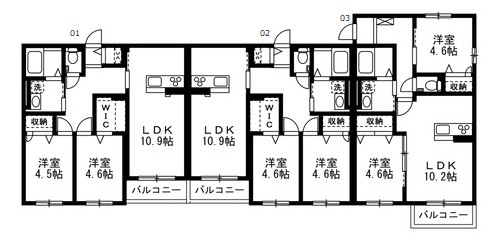 岡山市東区西大寺川口のアパートの間取り