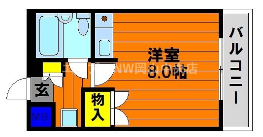 岡山市北区野田屋町のマンションの間取り