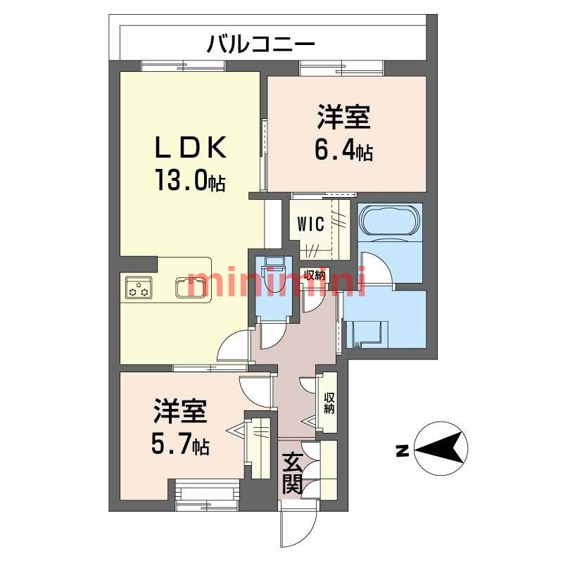 ＪＲ東海道本線 ＪＲ総持寺駅 徒歩30分 3階建 築2年の間取り写真