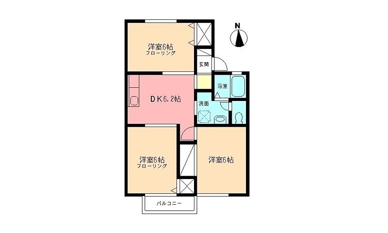 小田急小田原線 本厚木駅 バス乗車時間：15分 最寄りバス停で下車 徒歩7分 2階建 築33年の間取り写真