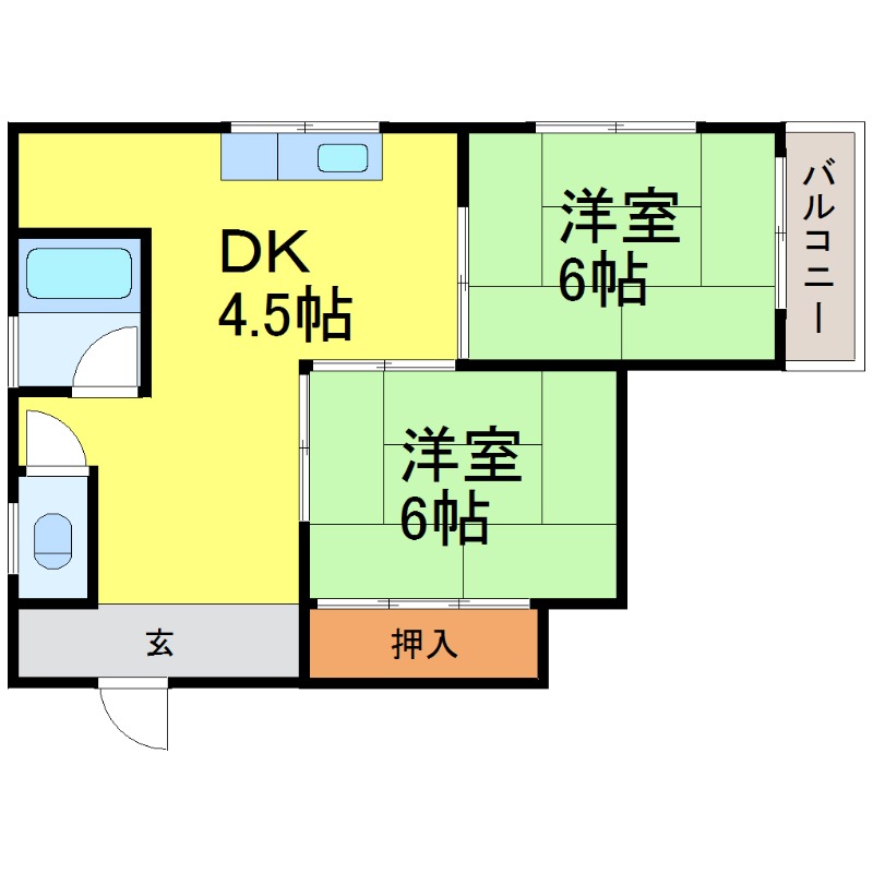 地下鉄名城線 西高蔵駅 徒歩7分 5階建 築54年の間取り写真