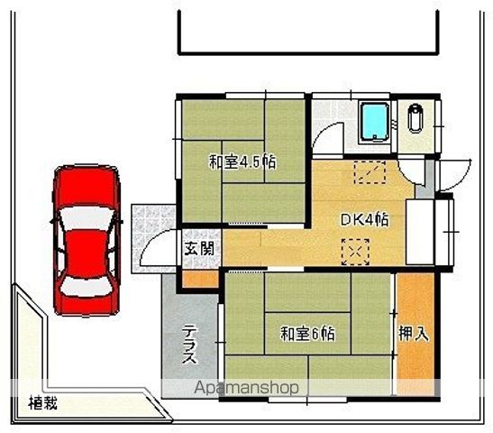 ＪＲ鹿児島本線 水城駅 徒歩27分 1階建 築54年の間取り写真