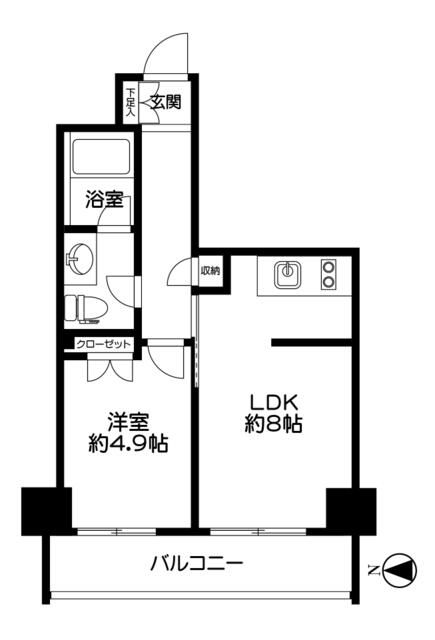 都営新宿線 曙橋駅 徒歩2分 8階建 築18年の間取り写真