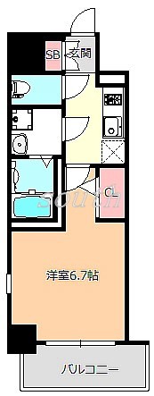 エスリード大阪上本町グリーズの間取り写真