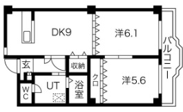 ＪＲ関西本線 加美駅 徒歩1分 6階建 築30年の間取り写真