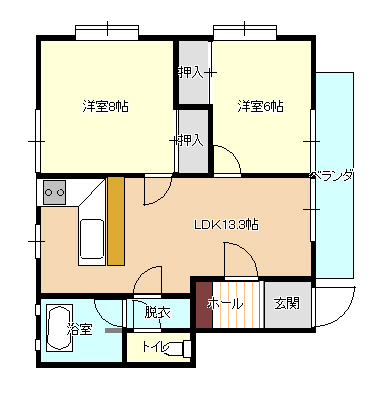 静岡市駿河区敷地のマンションの間取り