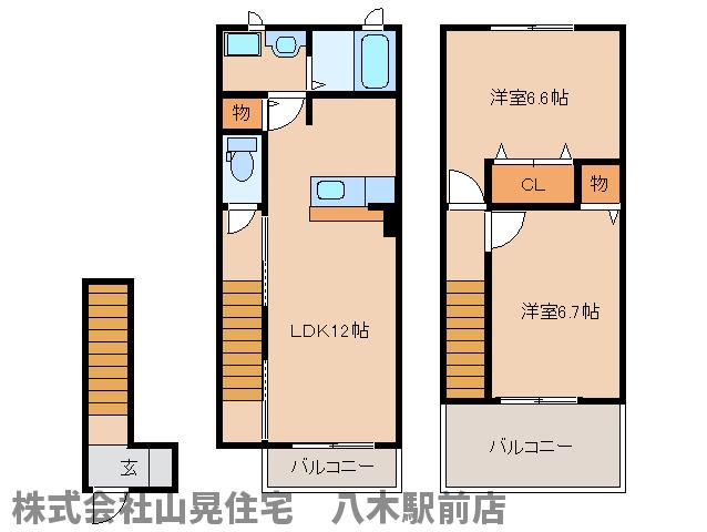 磯城郡田原本町大字保津のアパートの間取り