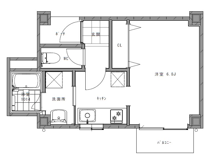 松本市巾上のマンションの間取り