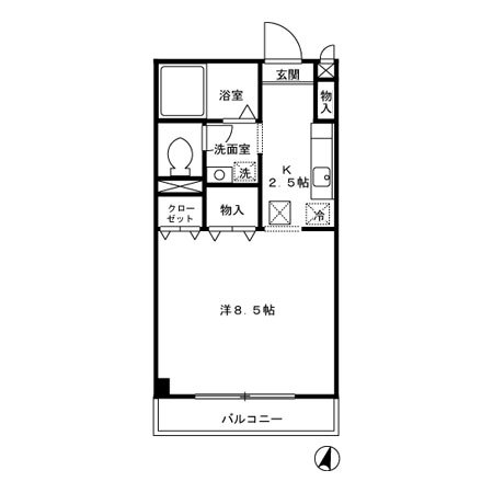 鎌倉市小袋谷のマンションの間取り