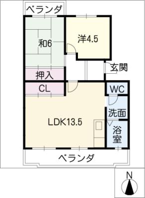 グリーンヒル東新Ｋの間取り