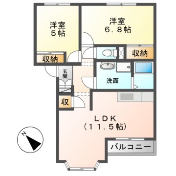 アシューレ　Ａ・Ｂの間取り