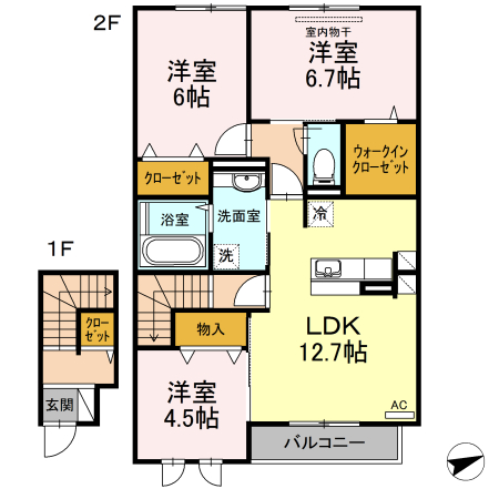 ハピネス新涯の間取り