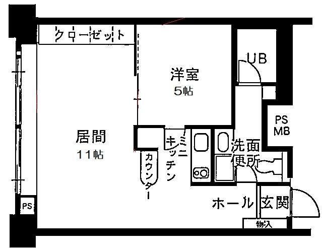 神戸市東灘区向洋町中のマンションの間取り