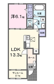 安芸高田市吉田町常友のアパートの間取り