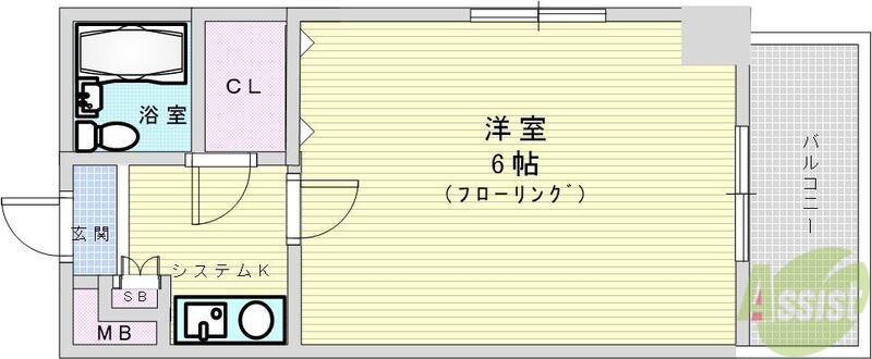 大阪市北区大淀中のマンションの間取り