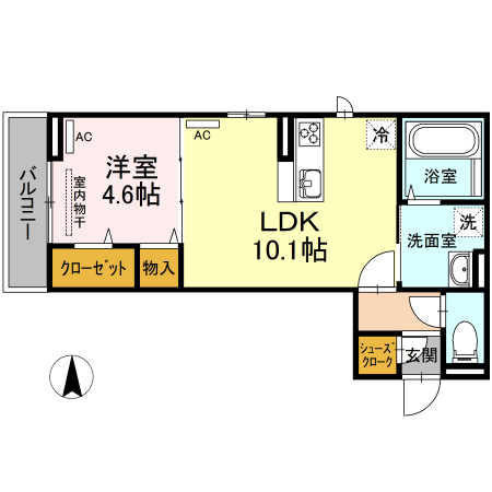 徳島市南島田町のアパートの間取り