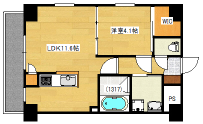 広島市西区天満町のマンションの間取り