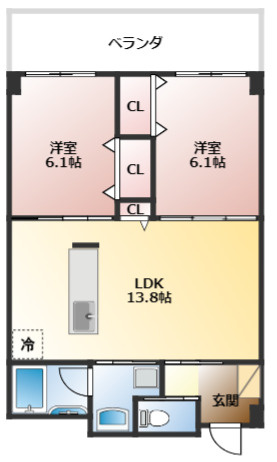 ディアフラッツMの間取り