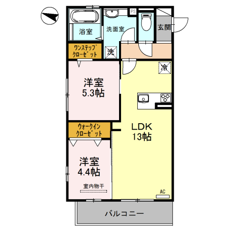 堺市中区深井北町のアパートの間取り