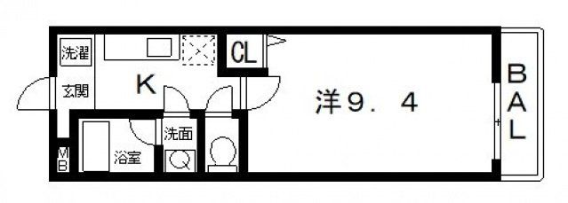 八尾市木の本のアパートの間取り