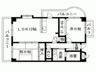 北九州市小倉南区長行東のマンションの間取り