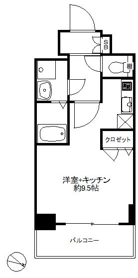 神戸市中央区筒井町のマンションの間取り