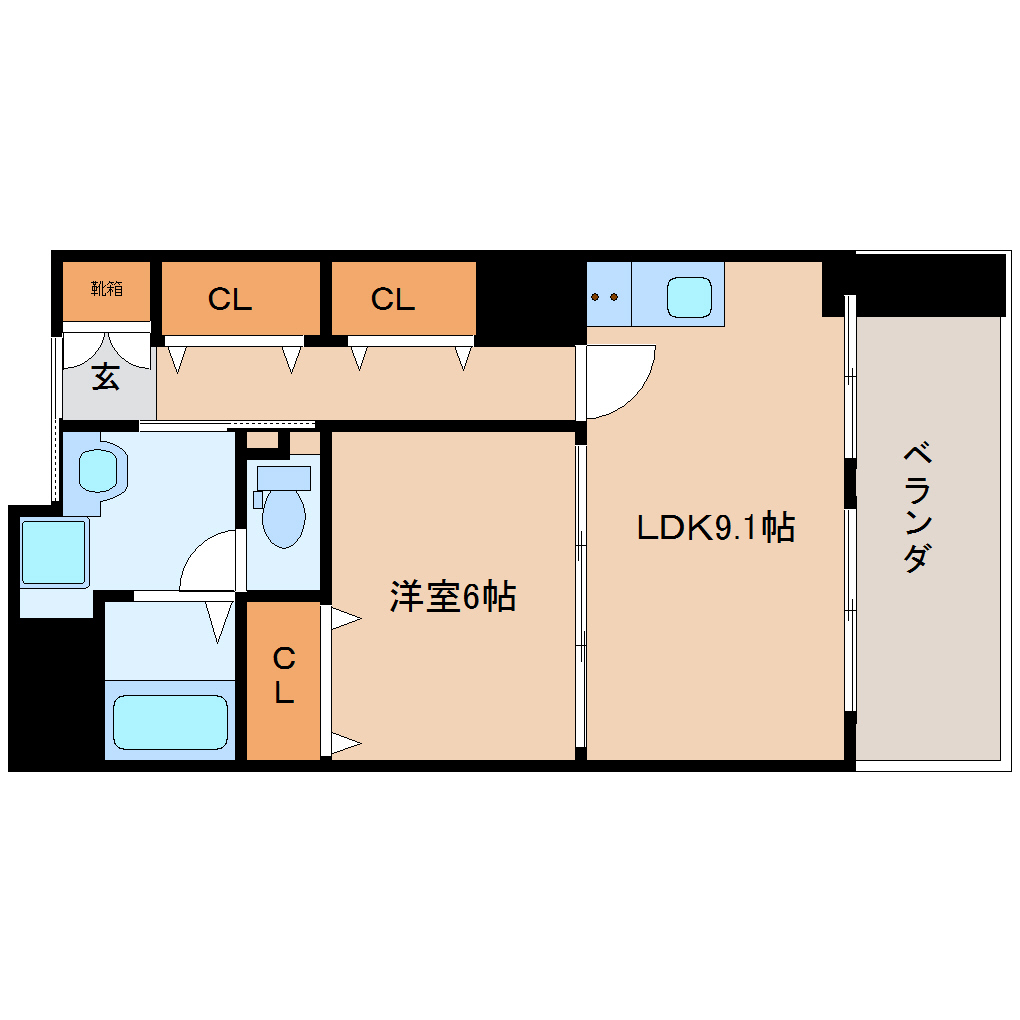 奈良市芝辻町のマンションの間取り