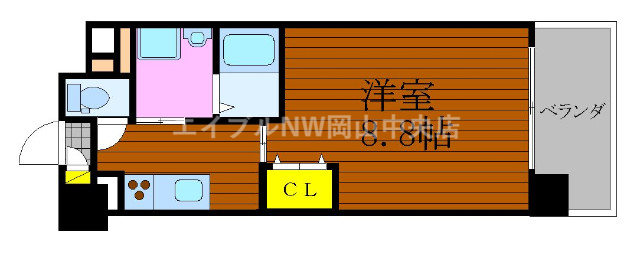 岡山市南区福富東のマンションの間取り