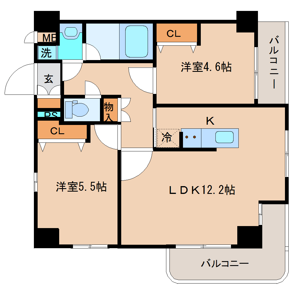 アプリコーゼの間取り