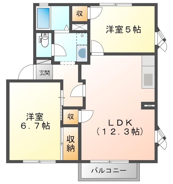 ファミーユすずか Ｂの間取り