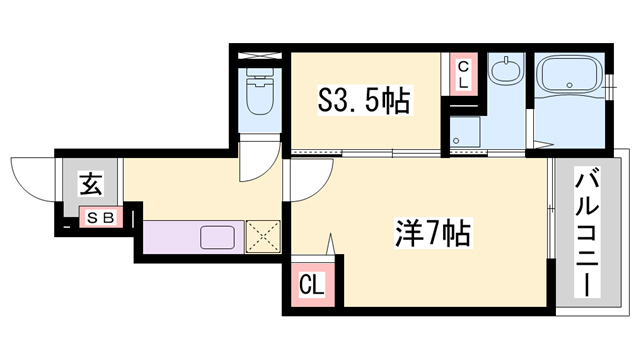 明石市小久保のアパートの間取り