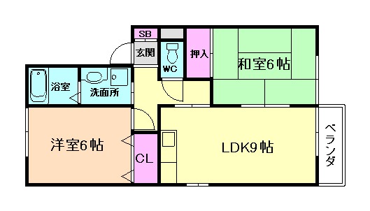 プランドール南花屋敷の間取り