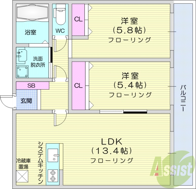 Roots 真駒内の間取り