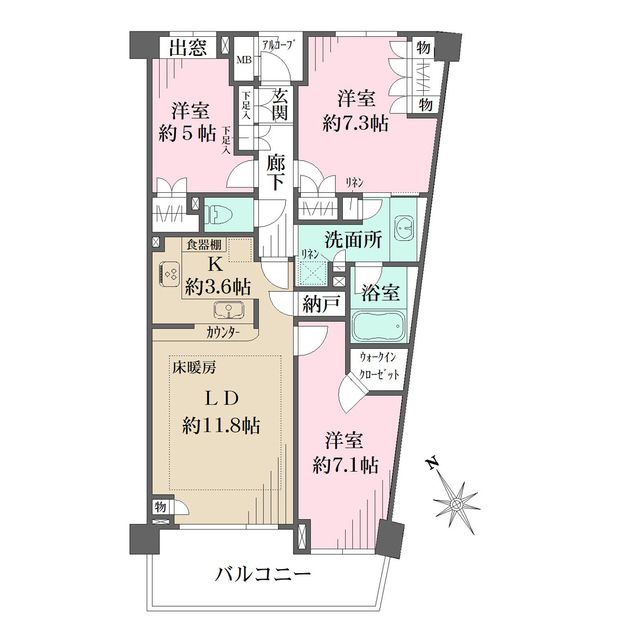 藤沢市片瀬のマンションの間取り