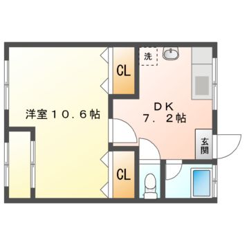 宇和島市山際のマンションの間取り