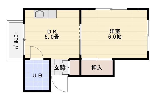 広島市中区西白島町のマンションの間取り