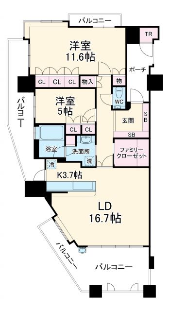 豊中市新千里西町のマンションの間取り