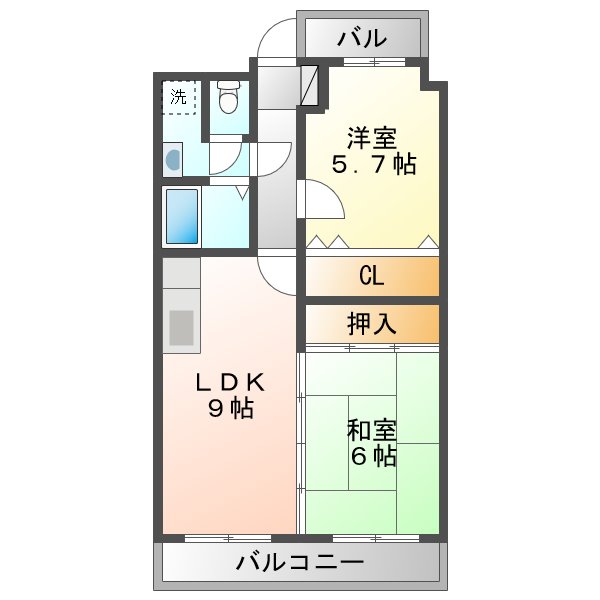 熊本市中央区八王寺町のマンションの間取り