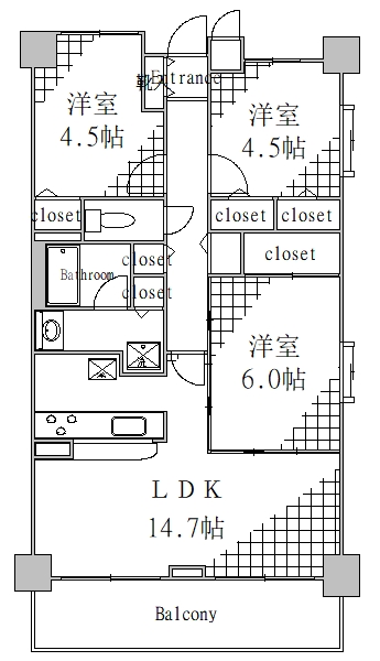 江東区豊洲のマンションの間取り