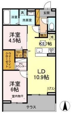 流山市後平井のアパートの間取り