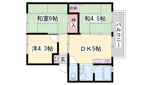 サンライフ溝口駅前の間取り