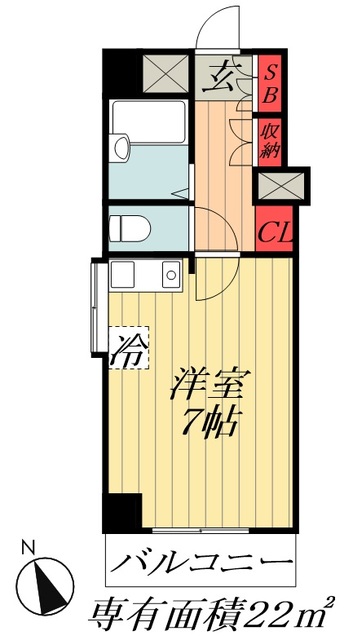 船橋市東船橋のマンションの間取り