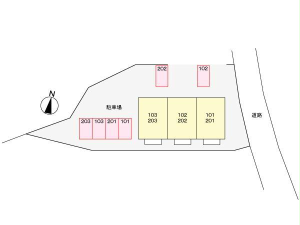 【リバーサイドハイムの駐車場】