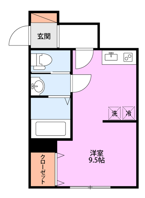 新発田市新栄町のアパートの間取り