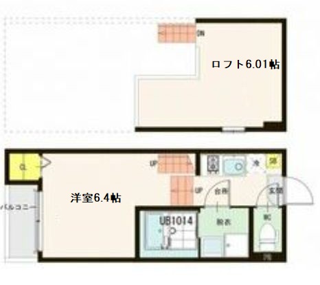 仙台市青葉区梅田町のアパートの間取り